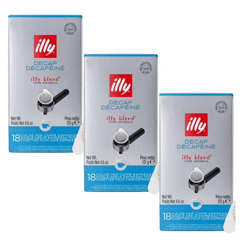 3 x illy Decaf Espresso Pods 18pcs
