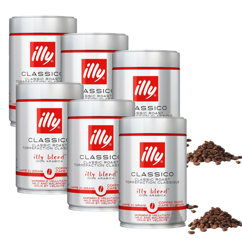 6 x illy Classico Coffee Beans 250g