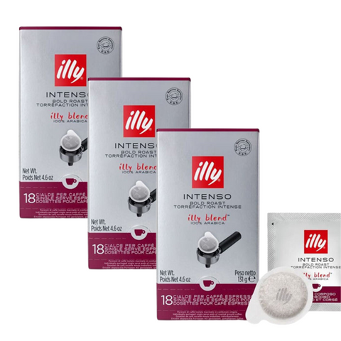 3 x illy Intenso Espresso Pods 18pcs 131g