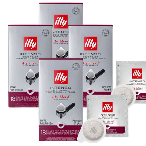 4 x illy Intenso Espresso Pods 18pcs 131g