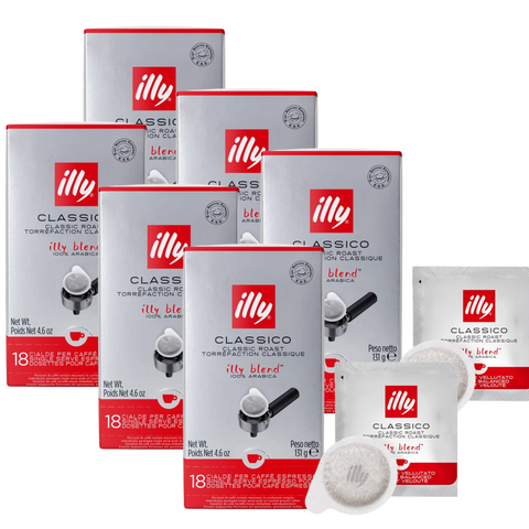 6 x illy Classico Espresso Pods 18PCS