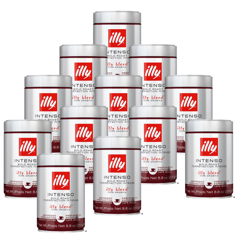 12 x illy Intenso Espresso Ground Coffee 250g