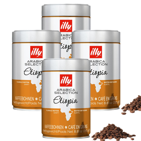 4 x illy Ethiopia Coffee Beans 250g