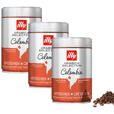 3 x illy Colombia Coffee Beans 250g
