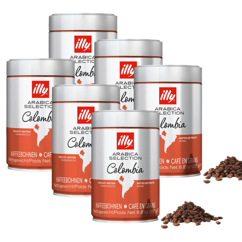 6 x illy Colombia Coffee Beans 250g