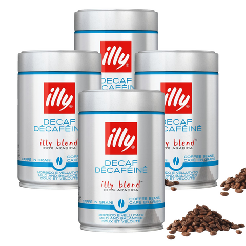 4 x illy Decaf Coffee Beans 250g