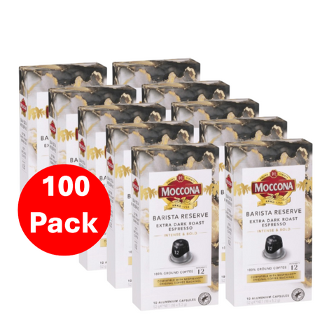 Moccona Barista Reserve Capsules Extra Dark Roast Espresso 100 Pack