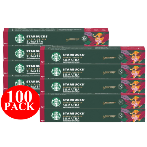 Starbucks By Nespresso Single Origin Sumatra Coffee Pods Capsules 100 Pack