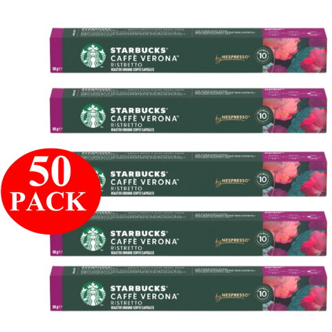 Starbucks By Nespresso Caffe Verona Coffee Pods Capsules 50 Pack