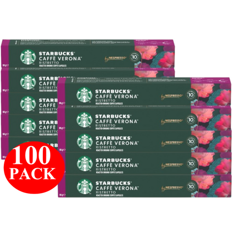 Starbucks By Nespresso Caffe Verona Coffee Pods Capsules 100 Pack