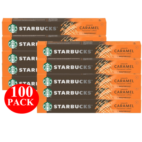 Starbucks By Nespresso Smooth Caramel Flavoured Coffee Pods Capsules 100 Pack