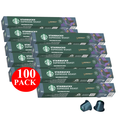 Starbucks By Nespresso Espresso Roast Coffee Pods Capsules 100 Pack