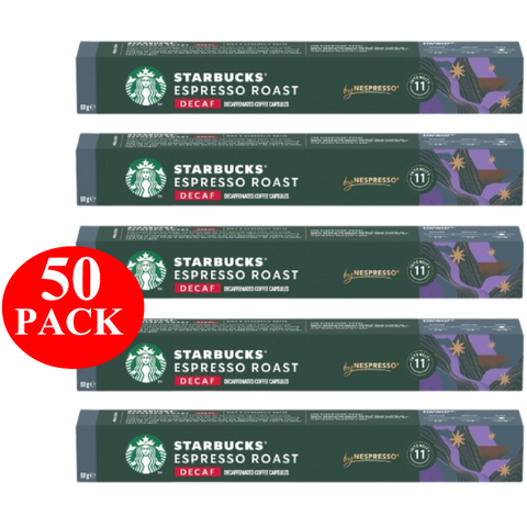 Starbucks By Nespresso Decaf Espresso Roast Coffee Pods Capsules 50 Pack