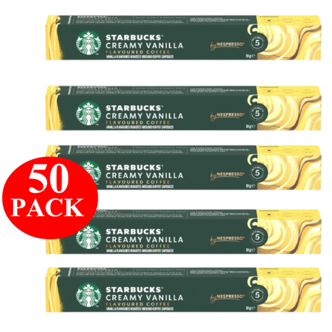 Starbucks By Nespresso Creamy Vanilla Flavoured Coffee Pods Capsules 50 Pack