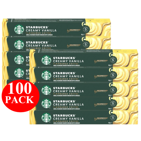 Starbucks By Nespresso Creamy Vanilla Flavoured Coffee Pods Capsules 100 Pack