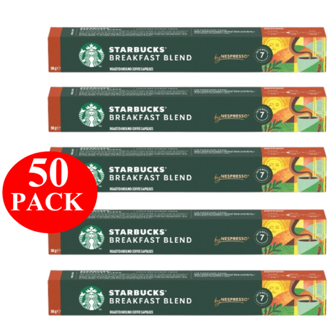 Starbucks By Nespresso Breakfast Blend Coffee Pods Capsules 50 Pack