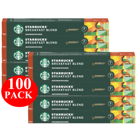 Starbucks By Nespresso Breakfast Blend Coffee Pods Capsules 100 Pack