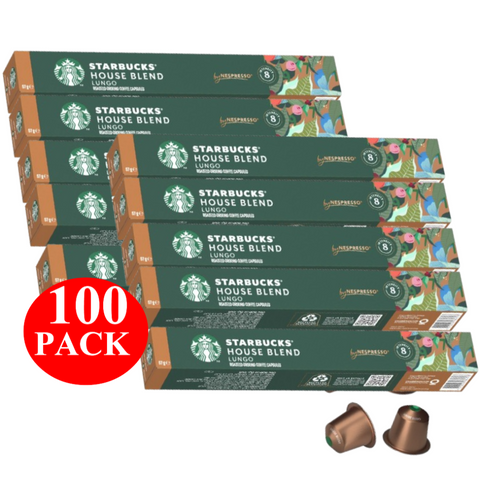 Starbucks By Nespresso House Blend Coffee Pods Capsules 100 Pack