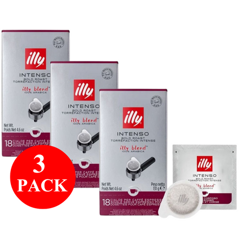 3 x illy Intenso Espresso Pods 18pcs 131g