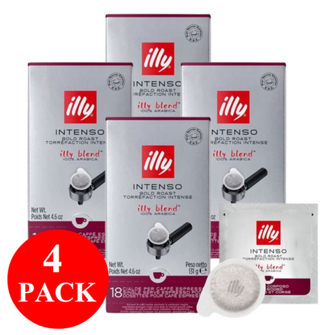 4 x illy Intenso Espresso Pods 18pcs 131g