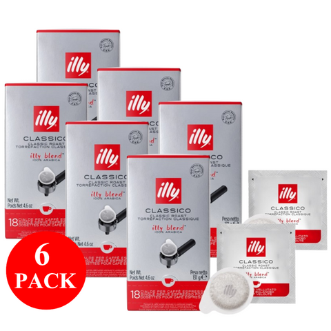 6 x illy Classico Espresso Pods 18PCS