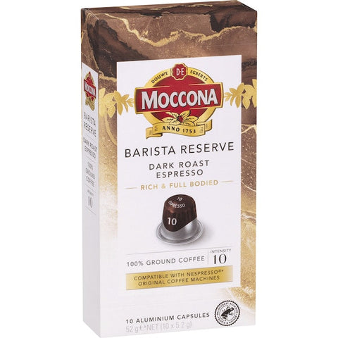 Moccona Barista Reserve Capsules Dark Roast Espresso 10 Pack