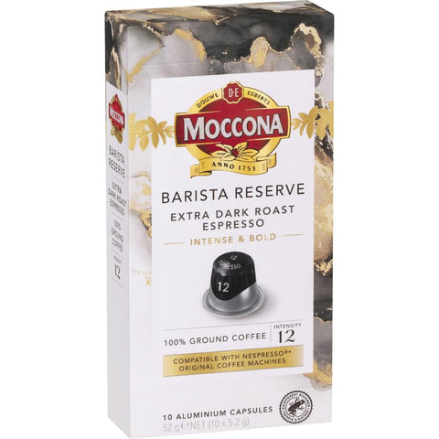 Moccona Barista Reserve Capsules Extra Dark Roast Espresso 10 Pack