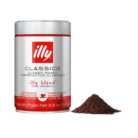 6 x illy Classico Espresso Ground Coffee 250g