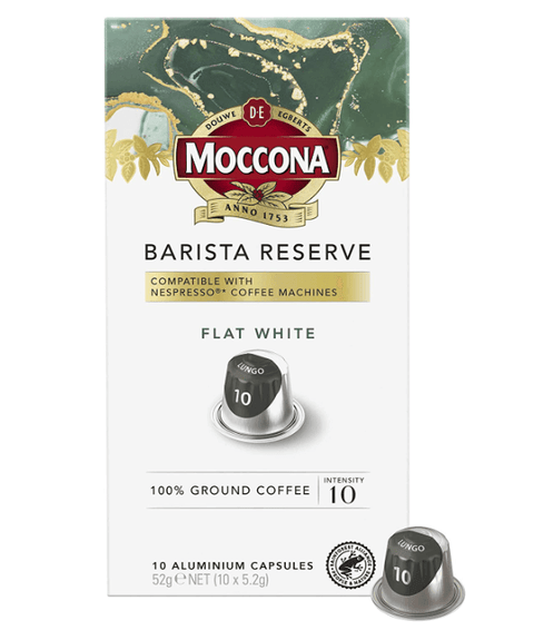 Moccona Flat White Barista Reserve Capsules 100 Pack - Intensity 10