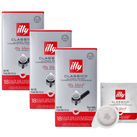 3 x illy Classico Espresso Pods 18PCS