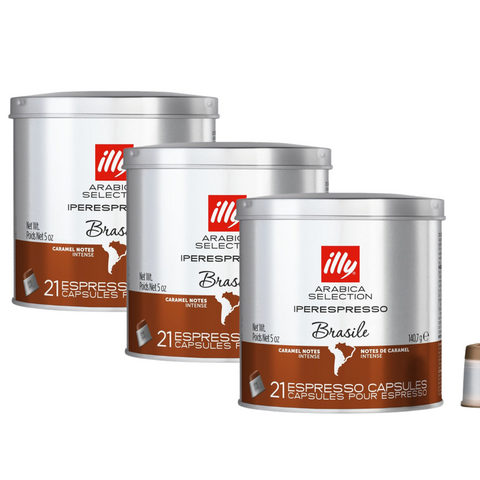 3 x illy Brazil Coffee Capsules 21pcs 140g