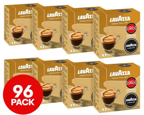 8 x 12pk Lavazza A Modo Mio Coffee Capsules Qualità Oro